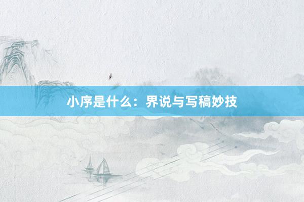 小序是什么：界说与写稿妙技
